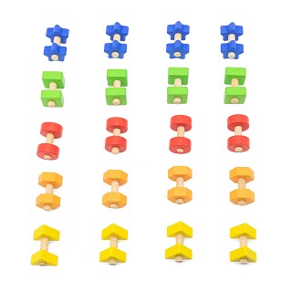 Viga Toys® Houten Moeren- en Boutenset – 40 Stuks